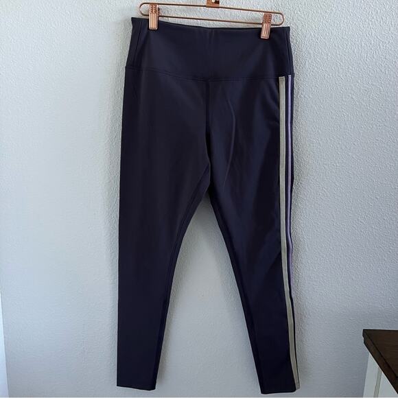 Free People Movement Purple Active Tights Legging Workout Striped Down Side M - Picture 1 of 9